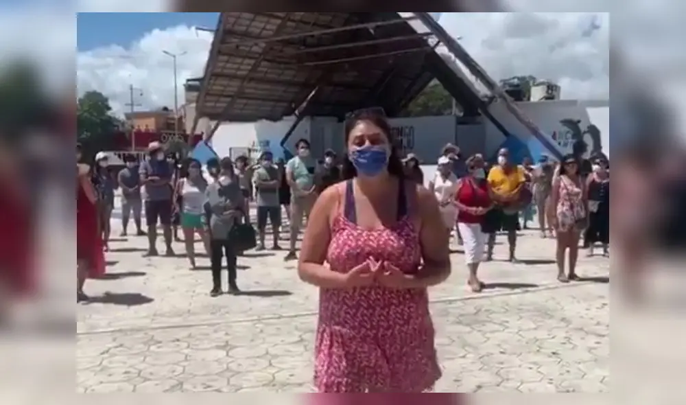 Peruanos confinados en Cancún, México. Foto: Captura. Peruanos confinados en Cancún, México. Foto: Captura.