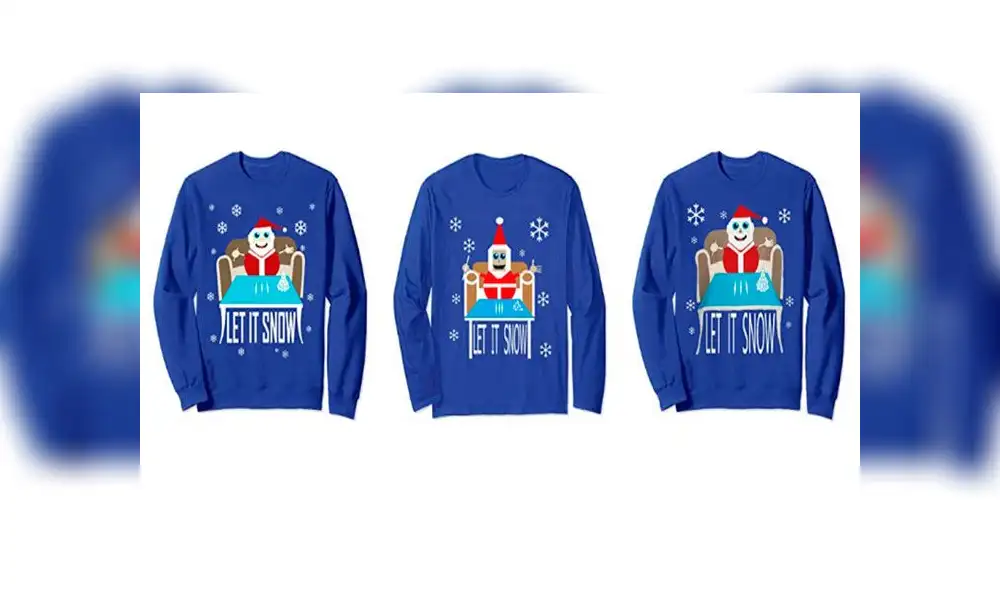 Popular suéter "Cocaine Santa" se vende en Amazon. Popular suéter "Cocaine Santa" se vende en Amazon.