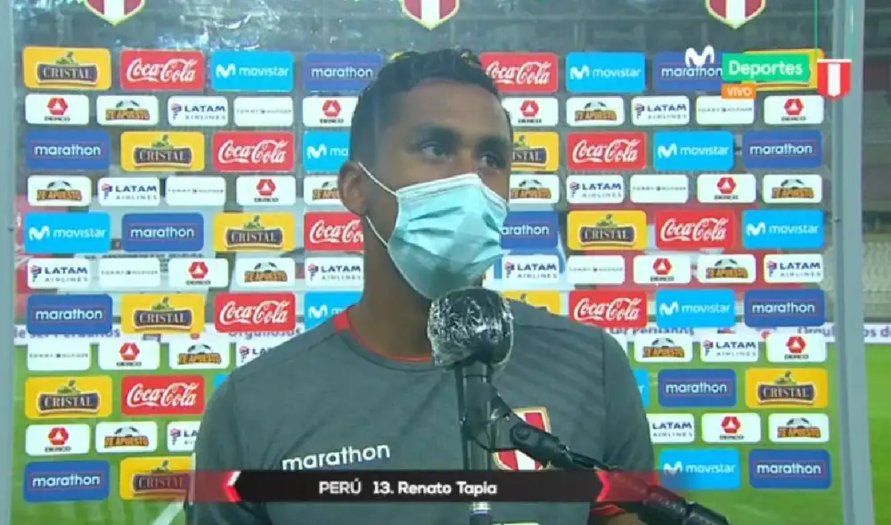 Renato Tapia declaró tras el pitazo final en el Estadio Nacional. Foto: Captura de Movistar Deportes Renato Tapia declaró tras el pitazo final en el Estadio Nacional. Foto: Captura de Movistar Deportes