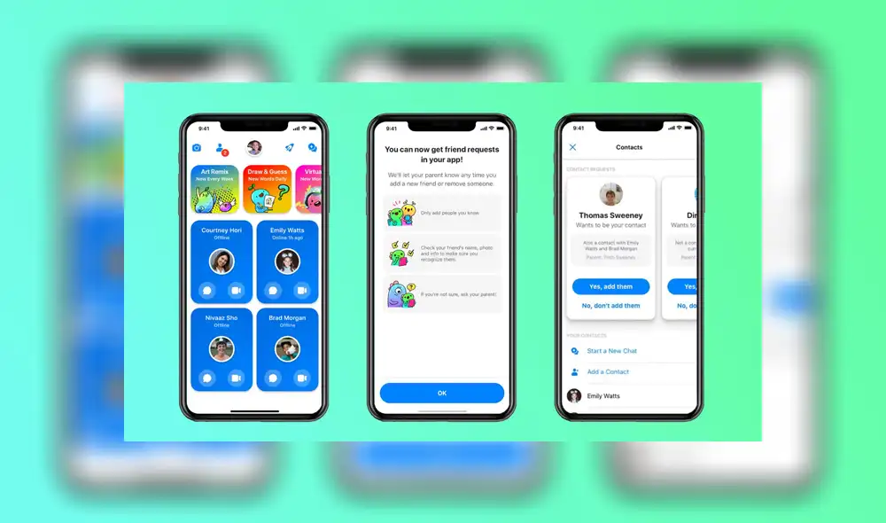 Los padres podrán monitoriar la actividad de sus hijos en Messenger Kids a través del Panel de control de padres.