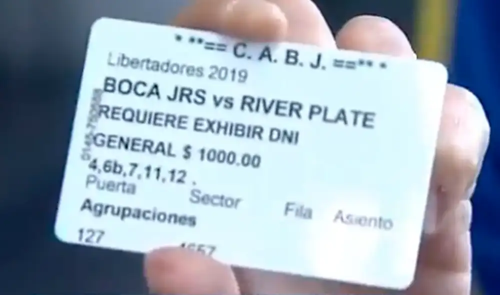 Un ecuatoriano pagó 30 veces el precio de la entrada original para el partido Boca vs. River por Copa Libertadores 2019. Un ecuatoriano pagó 30 veces el precio de la entrada original para el partido Boca vs. River por Copa Libertadores 2019.
