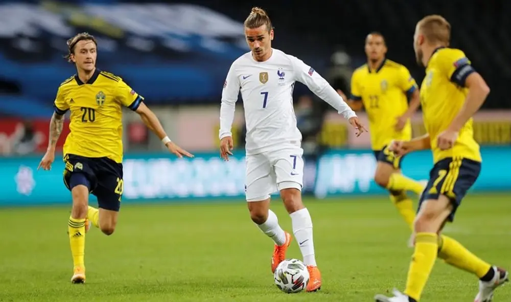 Francia gana 1-0 a Suecia por la Liga de Naciones de la UEFA. Foto: EFE.