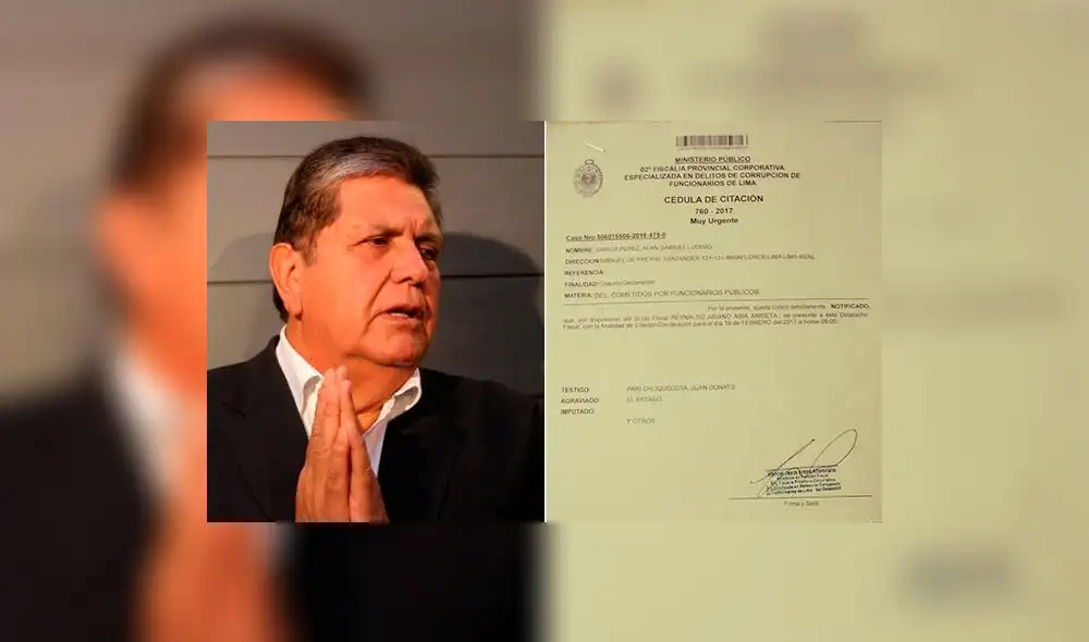 Alan García vuelve al país y se presenta este jueves ante la Fiscalía