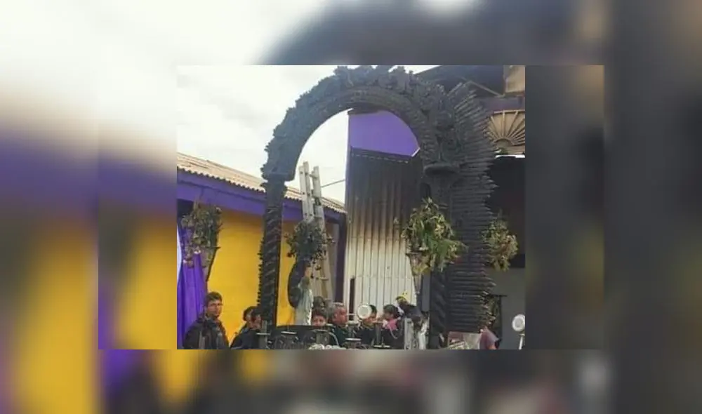 La imagen del Señor de los Milagros de Chile fue incendiada, en una capilla de Iquique. Foto: Difusión