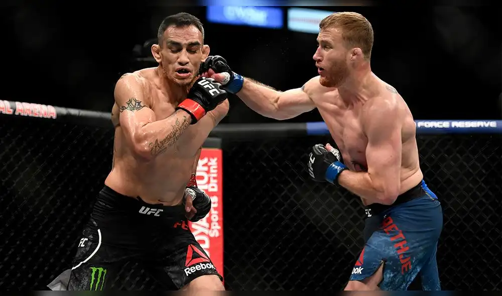 Justin Gaethje derrotó a Tony Ferguson y es el nuevo campeón interino de peso ligero. Foto: AFP