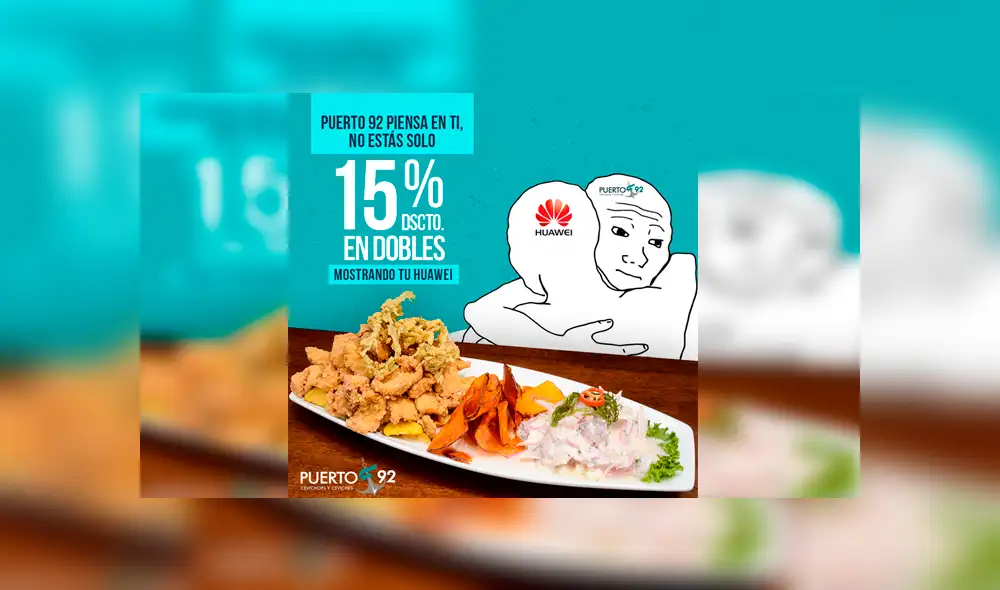 Facebook viral: Cevichería lanza insólita promoción para usuarios de Huawei y causa furor [FOTOS]
