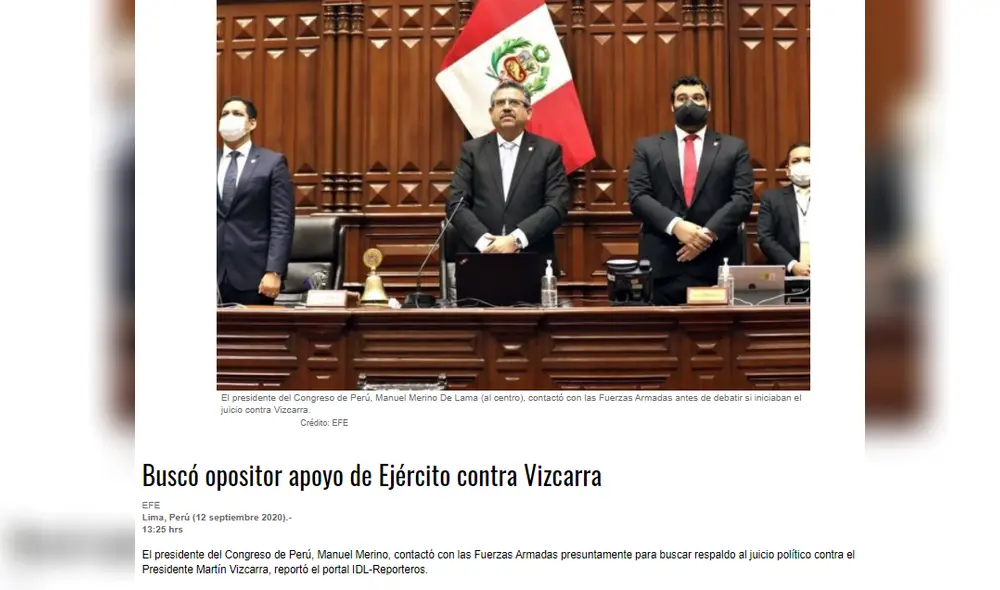 El portal Reforma informó sobre el intento de comunicación de la oposición con el Ejército. Foto: captura web El portal Reforma informó sobre el intento de comunicación de la oposición con el Ejército. Foto: captura web