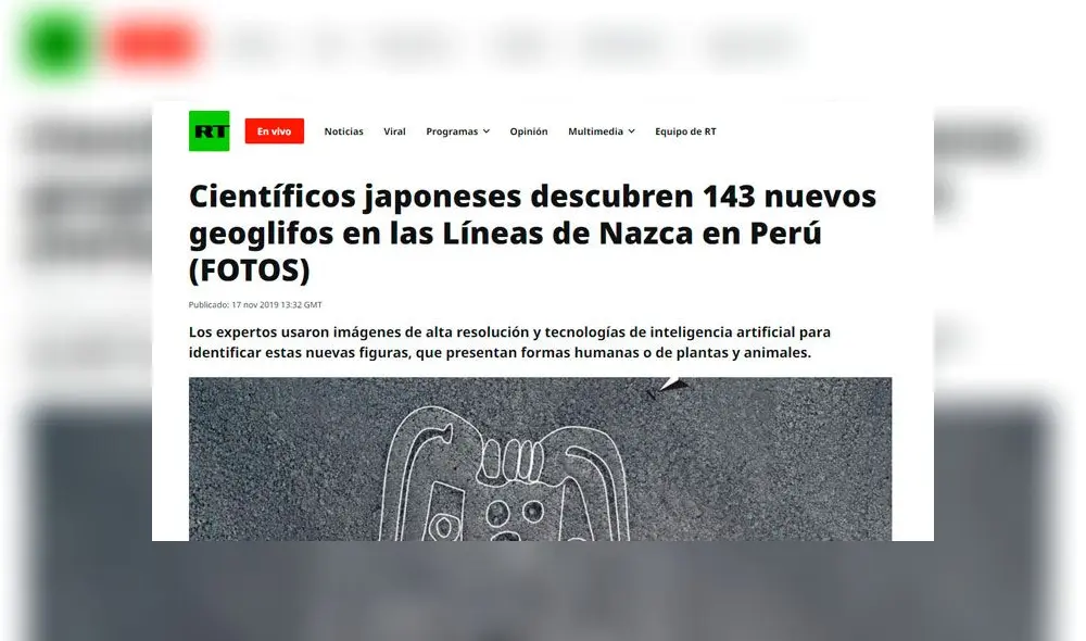 Líneas de Nasca: medios internacionales informaron sobre descubrimiento de nuevos geoglifos