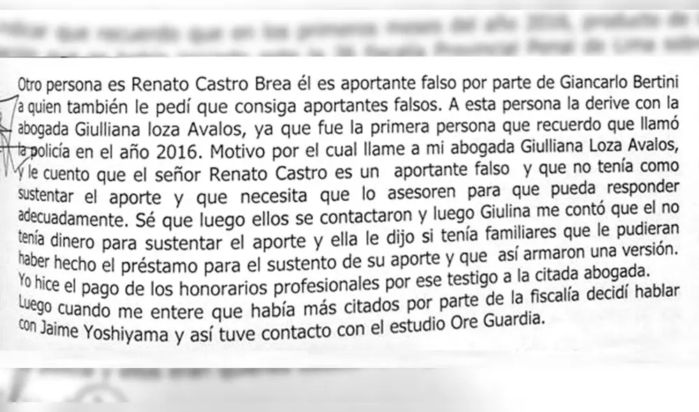 Jorge Yoshiyama involucra a Keiko Fujimori en complot para encubrir falsos aportantes 