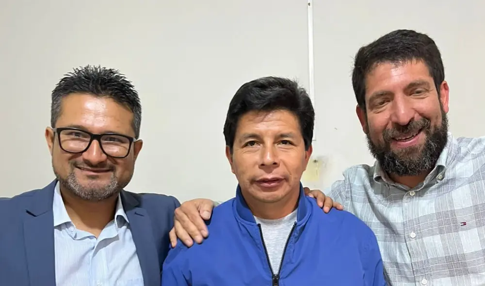 Ronald Atencio, Pedro Castillo y Raúl Noblecilla. Foto: captura de Twitter