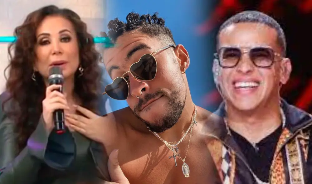Janet Barboza confundió dos veces al cantante puertorriqueño Bad Bunny. Foto: composición/captura América TV/Instagram/AFP