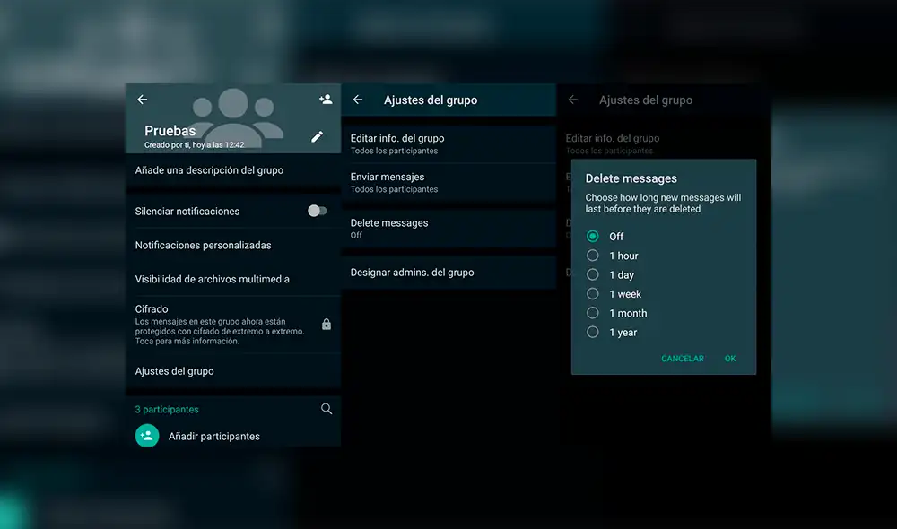 Cómo configurar la función de WhatsApp en chats grupales.