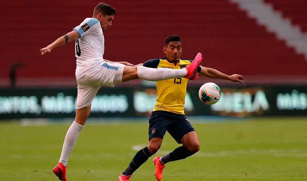 Ecuador y Uruguay se ven las caras en Quito, por las Eliminatorias al Mundial de Qatar 2022. Foto: EFE