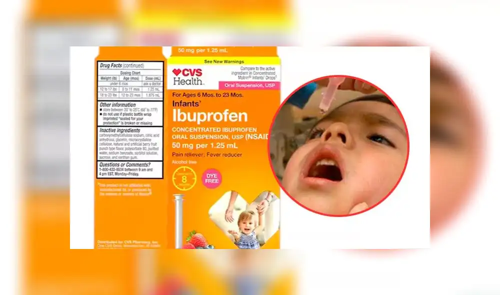 EE. UU.: Ibuprofeno en gotas para niños es retirado del mercado [VIDEO]
