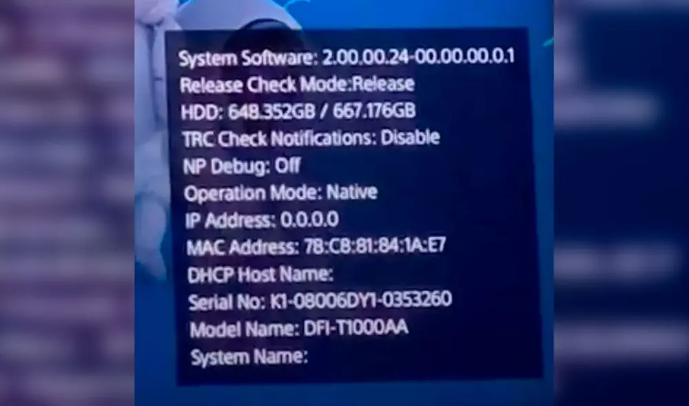 Sony publicitó la consola con 825 GB, pero, al parecer, el tamaño real y utilizable sería mucho menor. Foto: Twitter