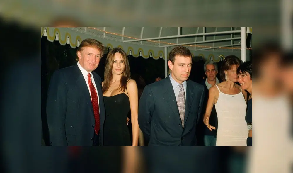 Donald Trump, Melania Trump, príncipe Andrew y Jeffrey Epstein. Foto: MIRRORPIX. Donald Trump, Melania Trump, príncipe Andrew y Jeffrey Epstein. Foto: MIRRORPIX.