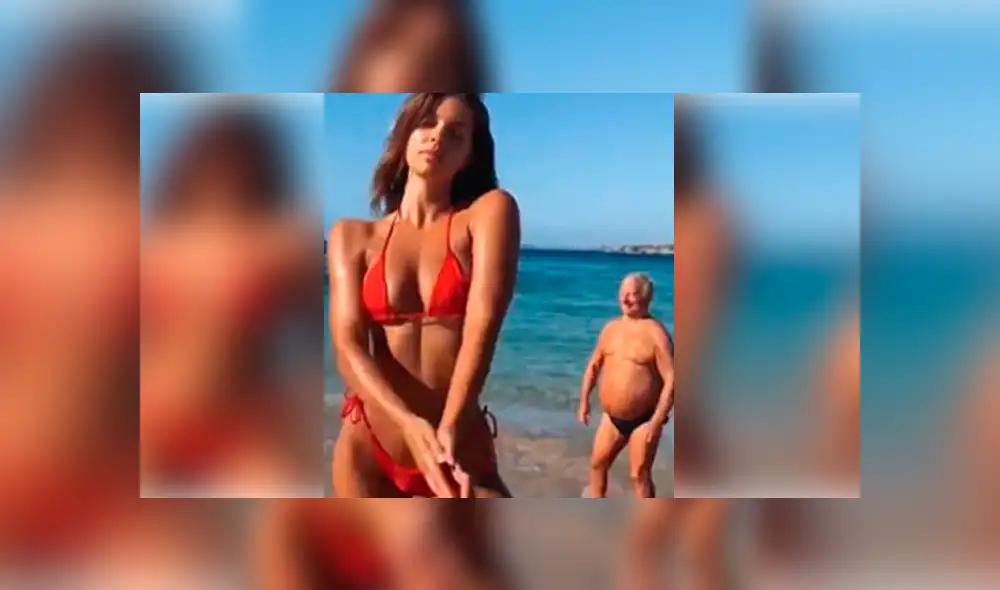 YouTube viral: anciano arruina sexy video que modelo grababa en paradisíaca playa