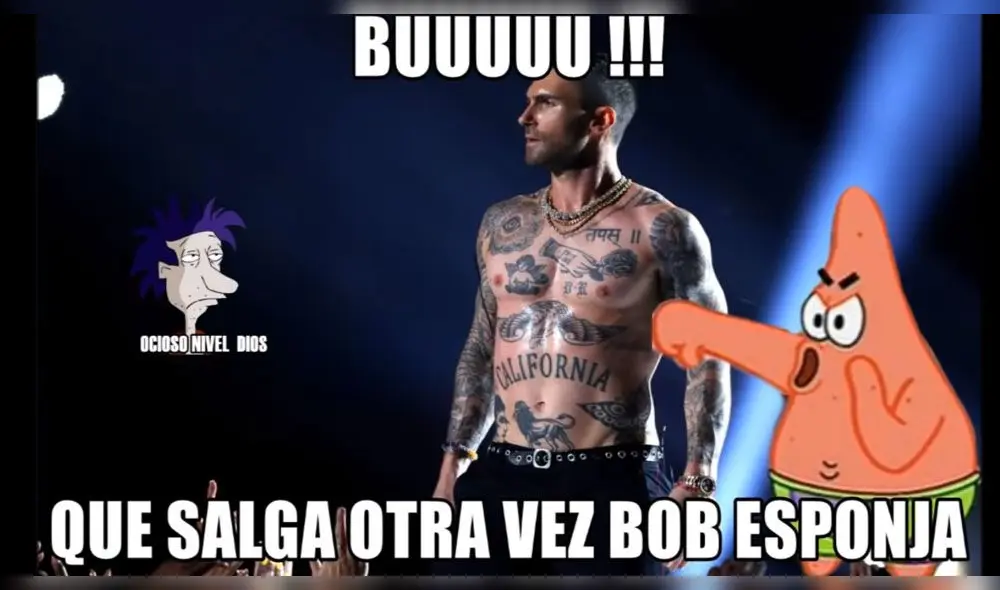 Memes de Bob Esponja se burlan de Maroon 5 en el Super Bowl [IMÁGENES]