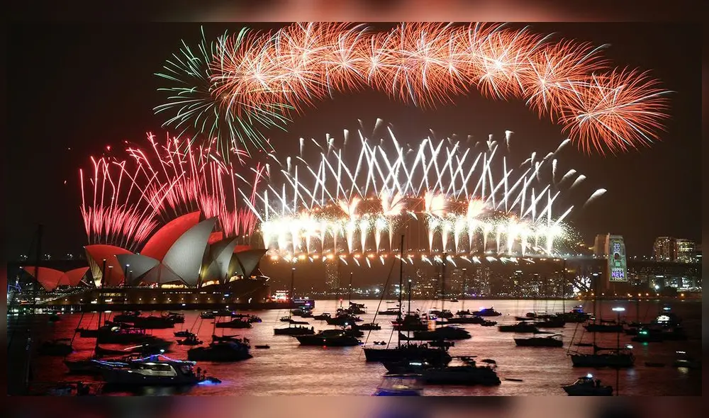 Sídney recibió al 2020 con fuegos artificiales. (Foto: AFP) Sídney recibió al 2020 con fuegos artificiales. (Foto: AFP)