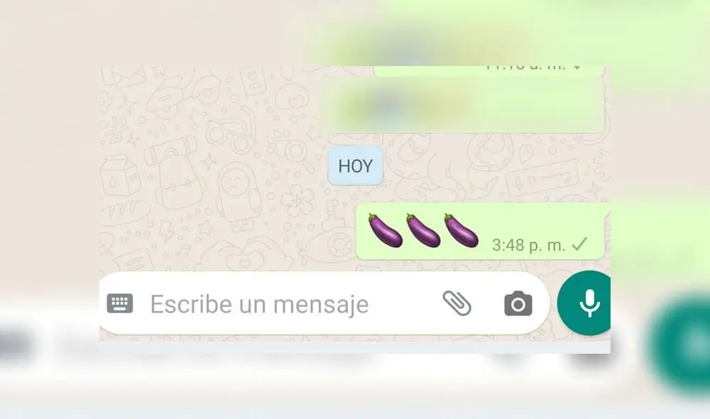El emoji de la berenjena de WhatsApp. El emoji de la berenjena de WhatsApp.