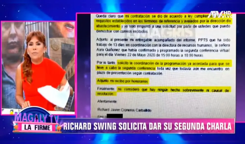 Richard Swing pidió a Ministerio de Cultura dar segunda charla motivacional. Foto: Captura