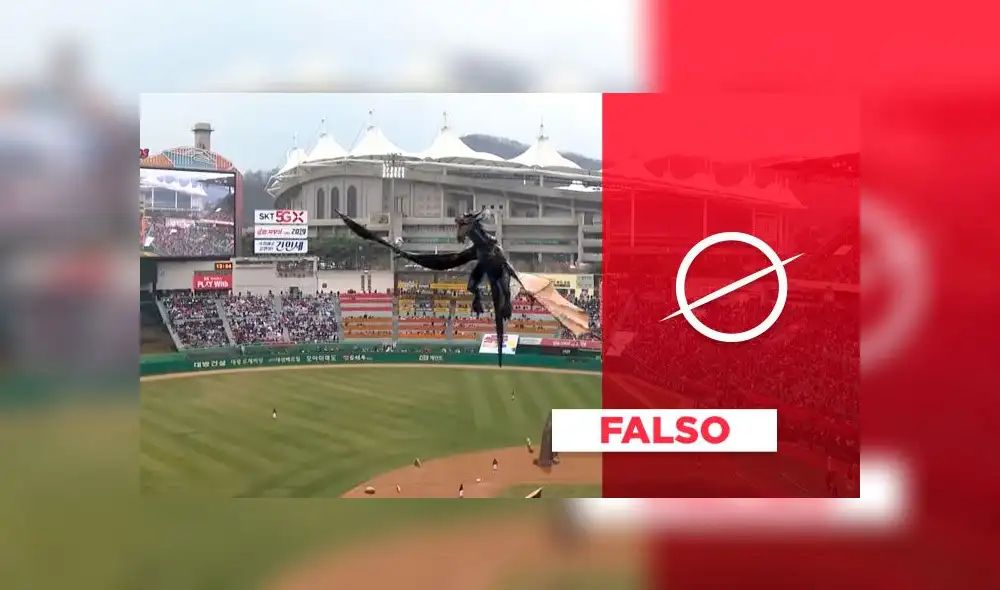 ¿El “holograma de un dragón” voló en la apertura de la liga de béisbol de Corea del Sur? [VIDEO]