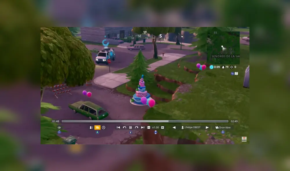 Descubre dónde están los pasteles de cumpleaños por el evento de segundo aniversario de Fortnite. Reclama las recompensas bailando delante de los mismos. Descubre dónde están los pasteles de cumpleaños por el evento de segundo aniversario de Fortnite. Reclama las recompensas bailando delante de los mismos.