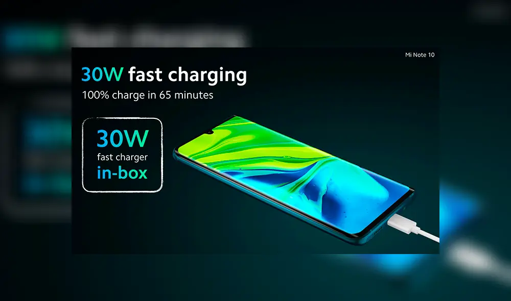 Carga rápida de 30 W.