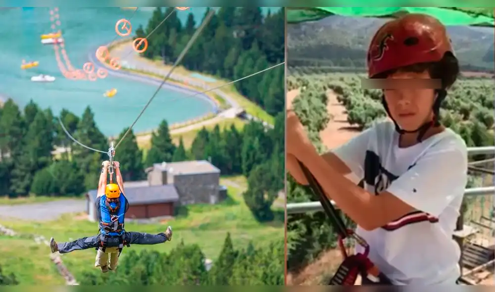 Niño es aterrorizado a muerte por su instructor antes de lanzarse de una tirolina |VIDEO Niño es aterrorizado a muerte por su instructor antes de lanzarse de una tirolina |VIDEO