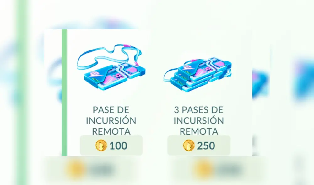 La única forma de conseguir los pases de incursión remota es a través de la tienda de Pokémon GO.