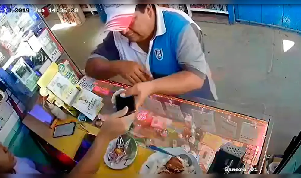 Facineroso fue registrado por cámara de vigilancia.