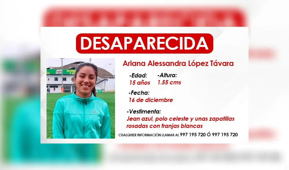 Ariana es de contextura delgada, mide cerca de 1.55 cm, y presenta una cicatriz en la frente.