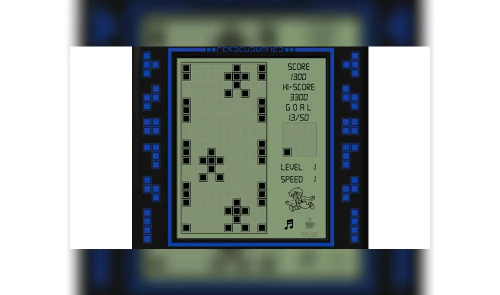 El juego de carreras de la Brick Game. Foto: Captura. El juego de carreras de la Brick Game. Foto: Captura.