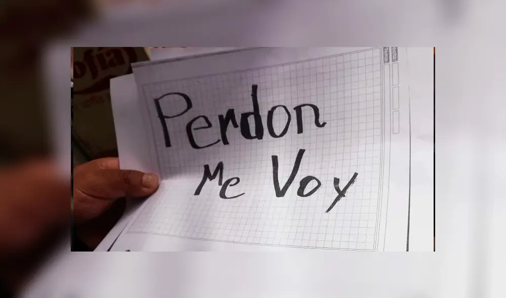 Michael Rojas dejó una escueta nota a sus familiares. Foto: Edwin Apaza/Erbol