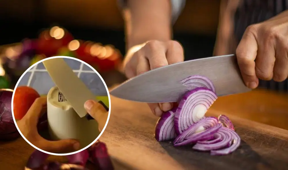 Conoce este truco casero para afilar tu cuchillo de cocina con una taza. Foto: composición LR/ El Confidencial/El Tiempo