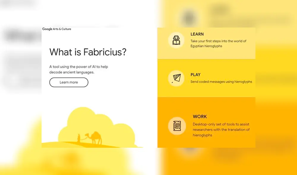 Fabricius es la nueva app gratuita de Google que ayudará a las personas a conocer más a fondo sobre la cultura egipcia. Foto: Google.