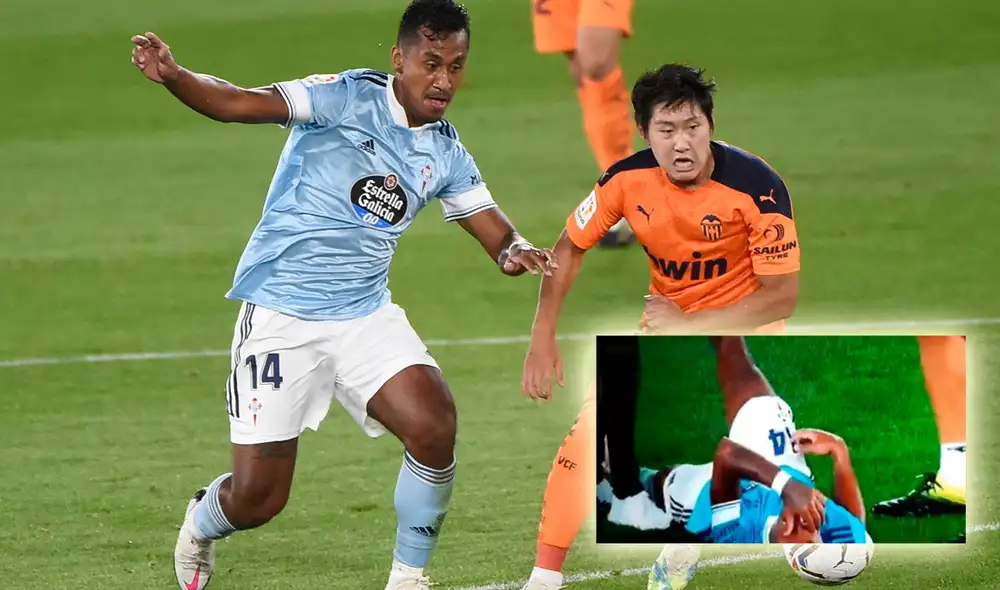 El volante salió lesionado del partido entre Celta de Vigo y Valencia por la Liga Santander. (FOTO: AFP/Composición La República).