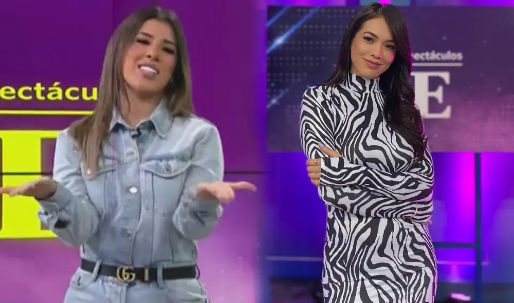 Yahaira Plasencia  en el programa "Más espectáculos" que es conducido por Jazmín Pinedo. Foto: composición LR/ Captura América / Instagram