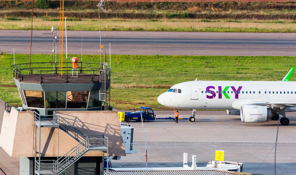 Efecto Covid. Aerolínea Sky transportó 16% de su capacidad que tenía en febrero. Foto: Sky Perú. Efecto Covid. Aerolínea Sky transportó 16% de su capacidad que tenía en febrero. Foto: Sky Perú.
