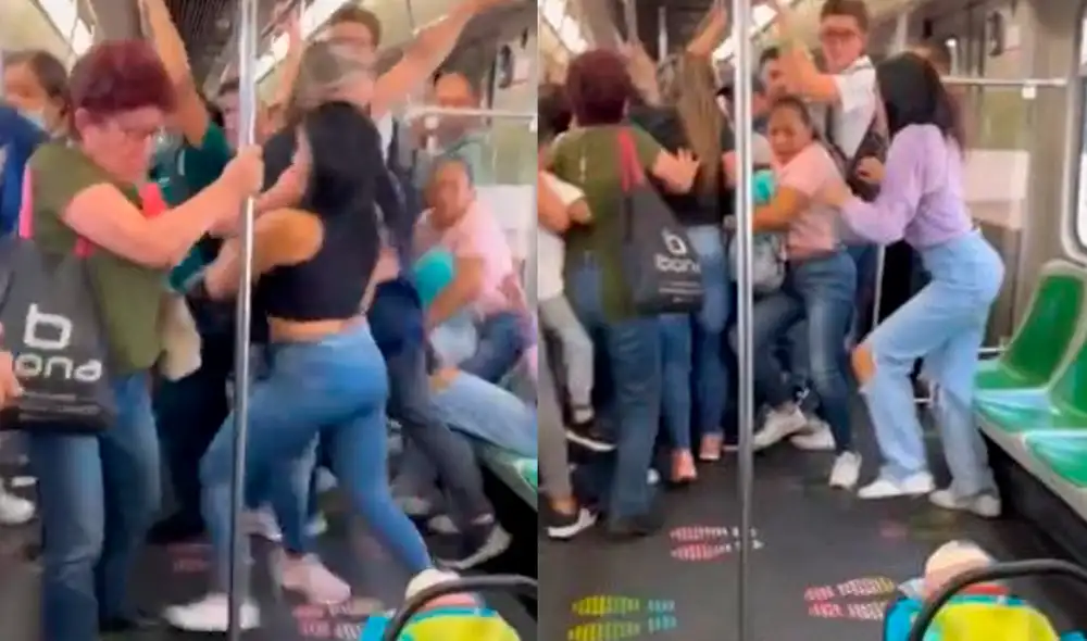 El hecho ocurrió en un vagón del Metro de Medellín. Foto: @AlejaLoC/captura Twitter