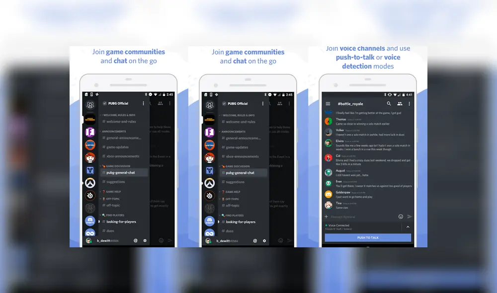 Discord es una plataforma que permite chat de voz, texto y crear canales. Foto: Discord.