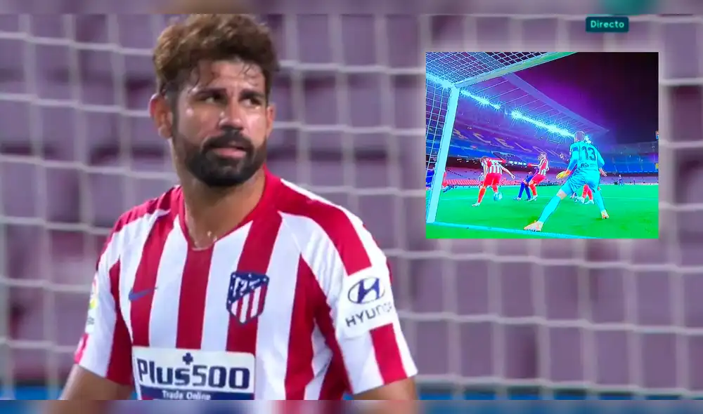 Diego Costa marcó autogol en el Barcelona vs. Atlético de Madrid. Foto: Captura Movistar+