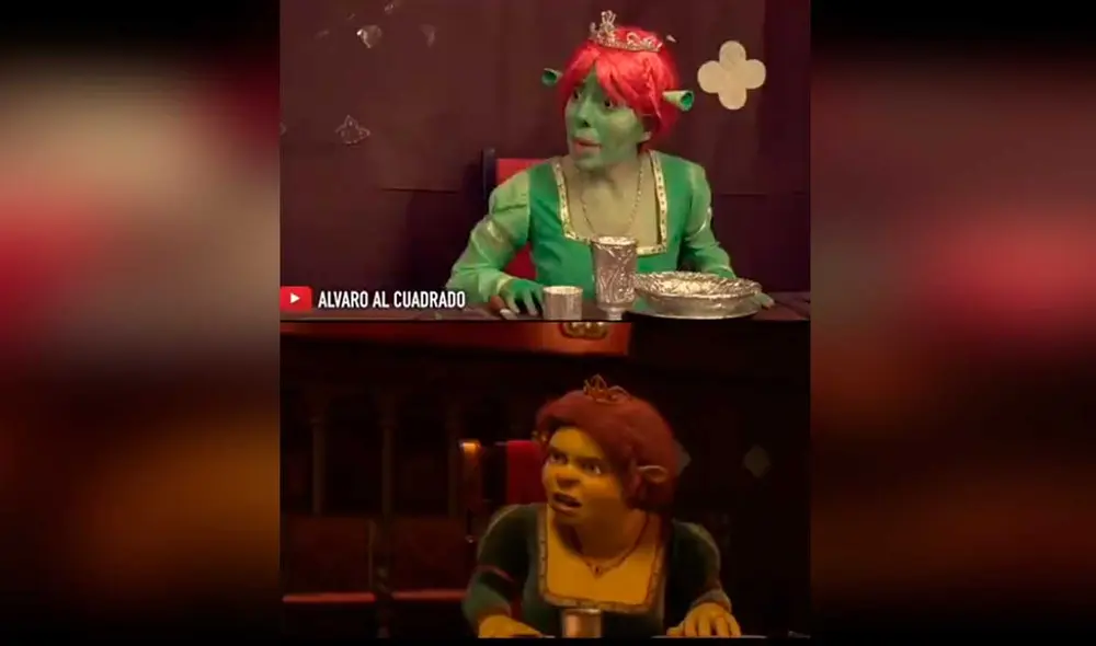 Desliza las imágenes para ver la curiosa parodia que hicieron de una escena de Shrek 2. Foto: captura de TikTok/AlvaroAlCuadrado