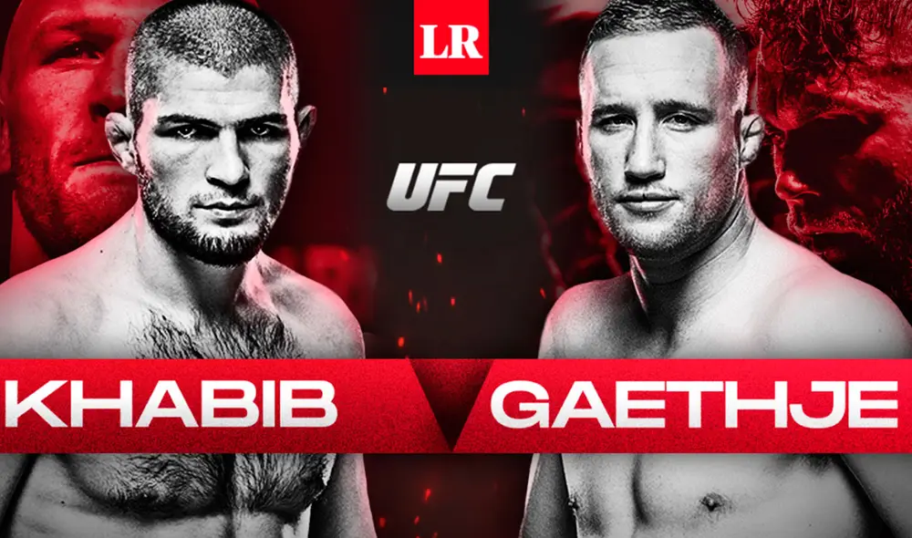 Khabib vuelve al octógono para medirse ante el norteamericano Gaethje en el evento UFC 254. Gráfica: Fabrizio Oviedo/La República.