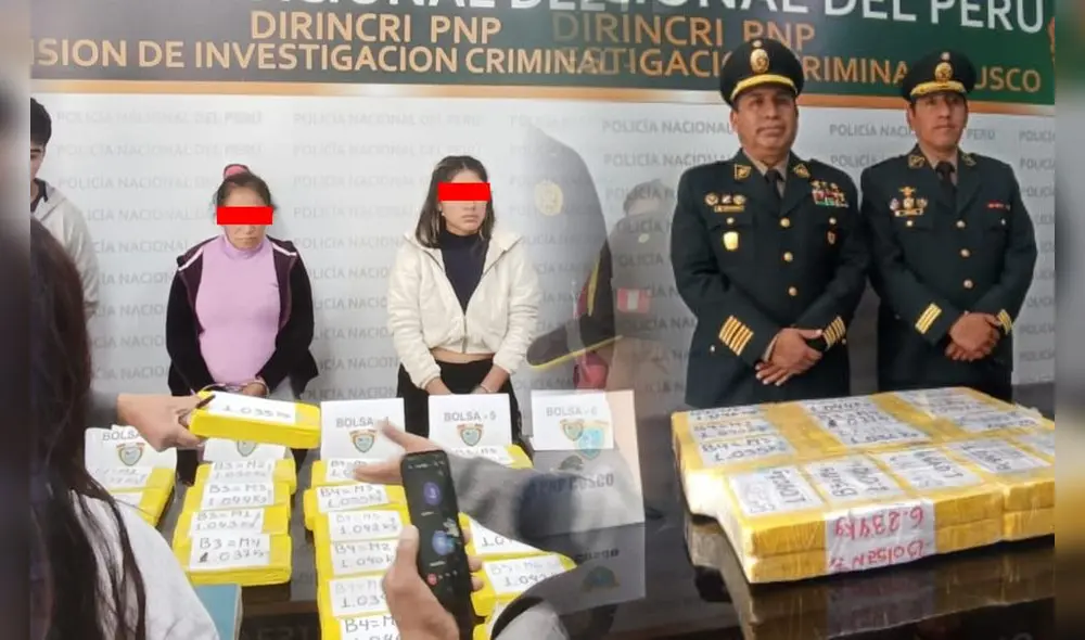 Cusco. Presunta banda quedó detenida por llevar droga. Foto composición LR - Alexander Flores - URPI