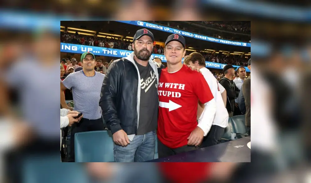 LOS ANGELES, CA - OCTOBER 28: Ben Affleck and Matt Damon attend te 2018 World Series Boston Red Sox v Los Angeles Dodgers game five at Dodger Stadium on October 28, 2018 in Los Angeles, California. (Photo by Jerritt Clark/Getty Images) LOS ANGELES, CA - OCTOBER 28: Ben Affleck and Matt Damon attend te 2018 World Series Boston Red Sox v Los Angeles Dodgers game five at Dodger Stadium on October 28, 2018 in Los Angeles, California. (Photo by Jerritt Clark/Getty Images)