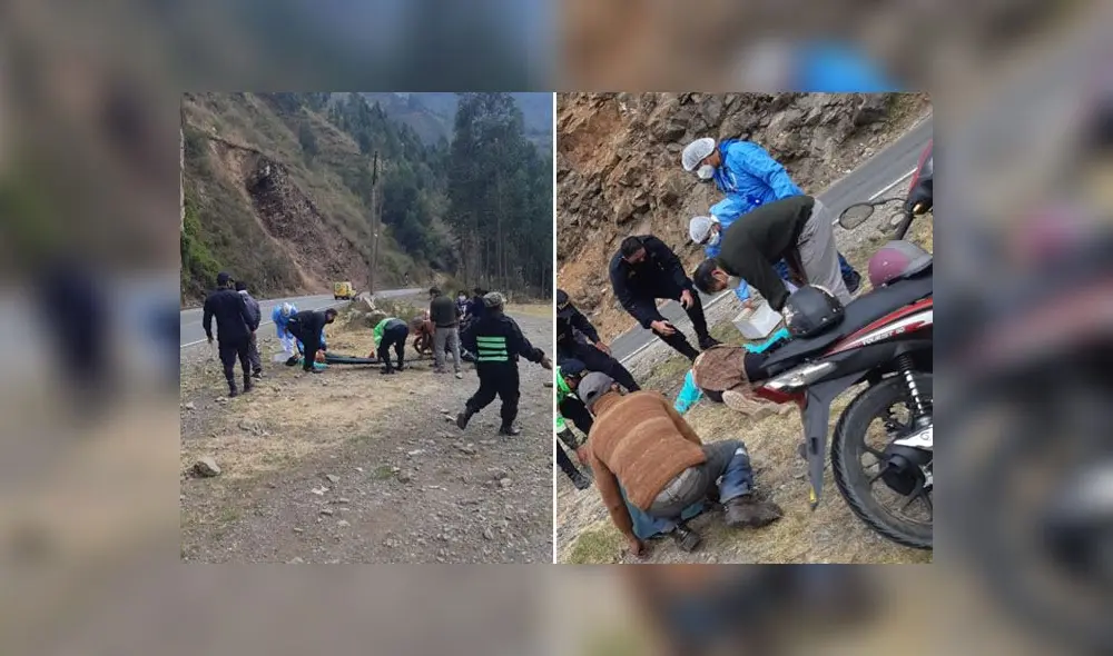Motocicleta con dos mujeres a bordo se despista en la carretera central | Créditos: Bernave Estrella