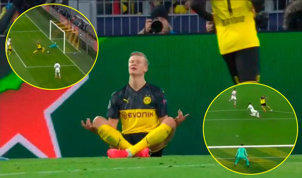 Erling Haaland le marcó un doblete al PSG y pone en ventaja al Borussia Dortmund. | Foto: Fox Sports. Erling Haaland le marcó un doblete al PSG y pone en ventaja al Borussia Dortmund. | Foto: Fox Sports.