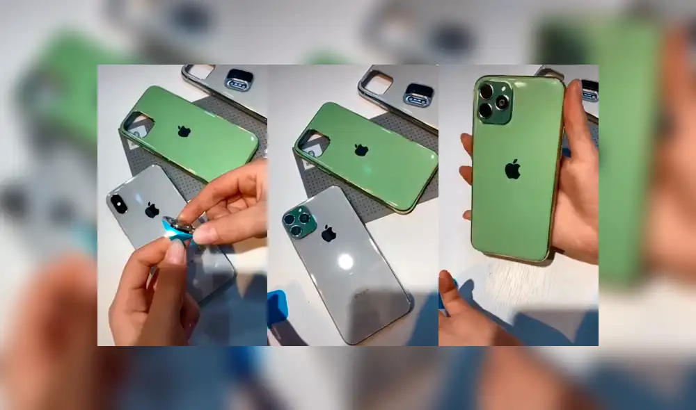 Accesorio para que la cámara luzca como la de un iPhone 11 Pro. | Fuente: TikTok - @Digital_Buyer