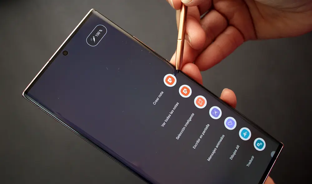 Menú dedicado a las funciones del S Pen. Foto: Carol Larrain